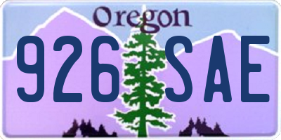 OR license plate 926SAE