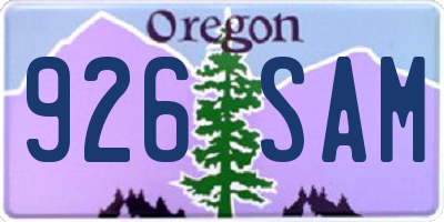 OR license plate 926SAM