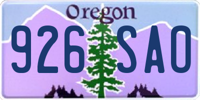 OR license plate 926SAO