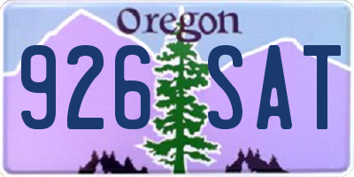 OR license plate 926SAT