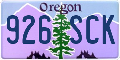 OR license plate 926SCK
