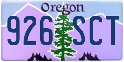 OR license plate 926SCT
