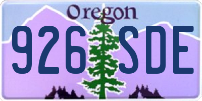 OR license plate 926SDE