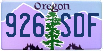 OR license plate 926SDF