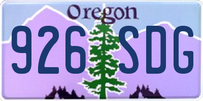 OR license plate 926SDG