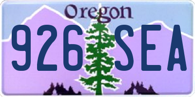 OR license plate 926SEA