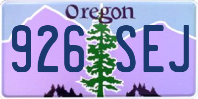 OR license plate 926SEJ