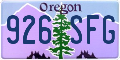 OR license plate 926SFG