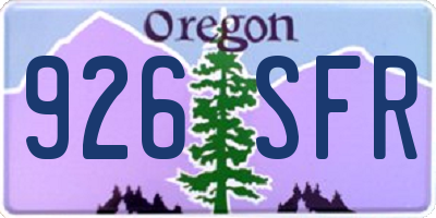 OR license plate 926SFR
