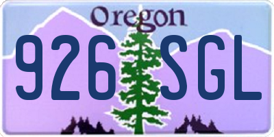 OR license plate 926SGL