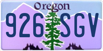 OR license plate 926SGV