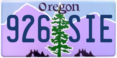 OR license plate 926SIE