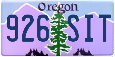 OR license plate 926SIT