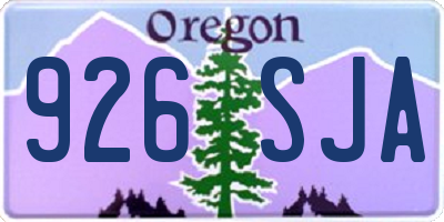 OR license plate 926SJA