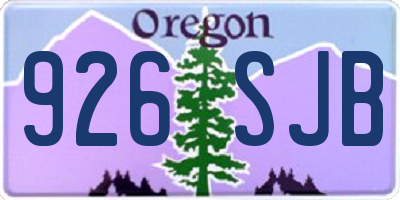 OR license plate 926SJB