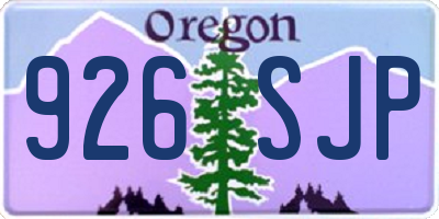 OR license plate 926SJP