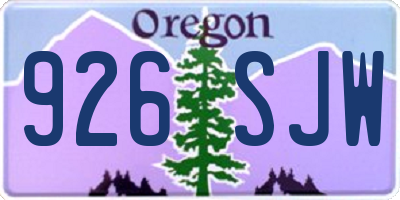 OR license plate 926SJW
