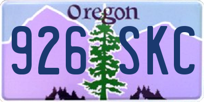 OR license plate 926SKC