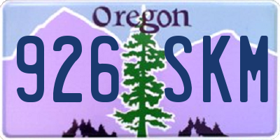 OR license plate 926SKM