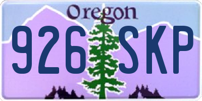 OR license plate 926SKP