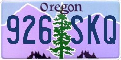 OR license plate 926SKQ