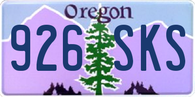 OR license plate 926SKS