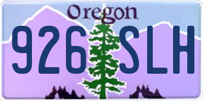 OR license plate 926SLH
