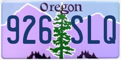 OR license plate 926SLQ