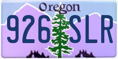 OR license plate 926SLR