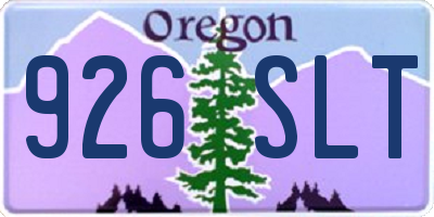 OR license plate 926SLT