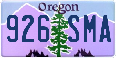 OR license plate 926SMA