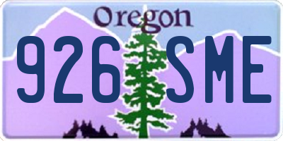 OR license plate 926SME