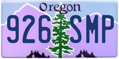 OR license plate 926SMP