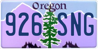 OR license plate 926SNG