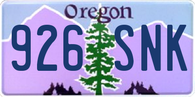 OR license plate 926SNK