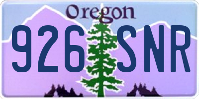 OR license plate 926SNR