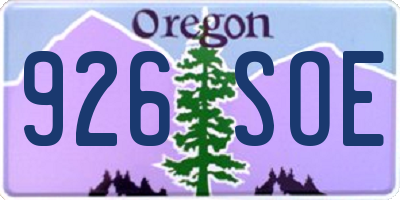 OR license plate 926SOE