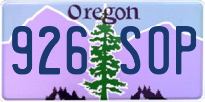 OR license plate 926SOP