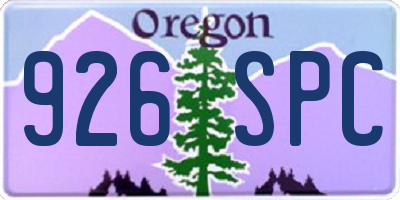 OR license plate 926SPC