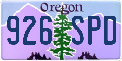OR license plate 926SPD