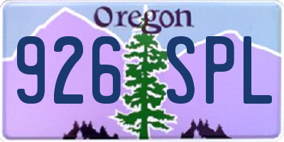OR license plate 926SPL