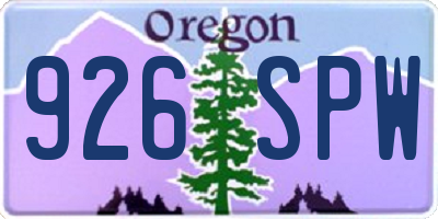 OR license plate 926SPW