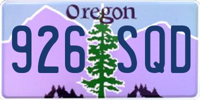 OR license plate 926SQD