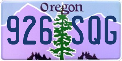 OR license plate 926SQG
