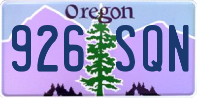 OR license plate 926SQN