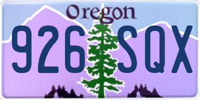 OR license plate 926SQX