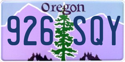 OR license plate 926SQY