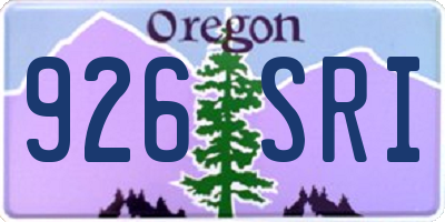 OR license plate 926SRI