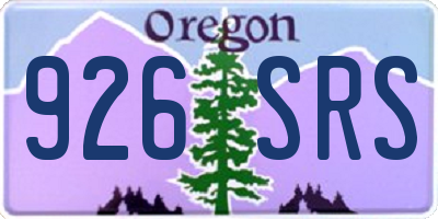 OR license plate 926SRS
