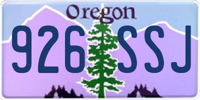OR license plate 926SSJ